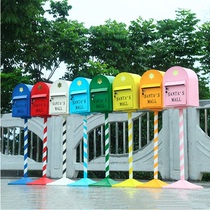 Retro British style wrought iron mailbox mailbox ornaments newspaper opinions complaints and suggestions boxes floor-standing decorations Internet celebrity props