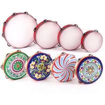 Customized tambourine diy kindergarten childrens dance tambourine Orff professional percussion instrument Xinjiang hand drum red