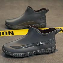 New rain boots mens autumn short rain boots takeaway fishing outdoor sports overshoes waterproof rubber shoes kitchen work