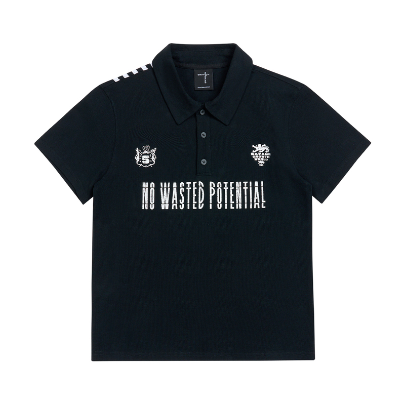Sgw No Wasted Potential Infinite Potential Printed Street Retro Regular Shoulder Polo Shirt Short Sleeve Sgw No Wasted Potential Infinite Potential Printed Street Retro Regular Shoulder Polo Shirt Short Sleeve