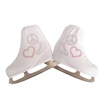 Funuo professional figure skating shoe cover for skating and roller skating for boys and girls semicolon pink heart skate drill