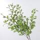 Artificial Plant Fake Flower Leaves, Single Stem of Evergreen, Home Living Room Flower Arrangement Decoration, Wedding Photography Prop, Fake Green Plant