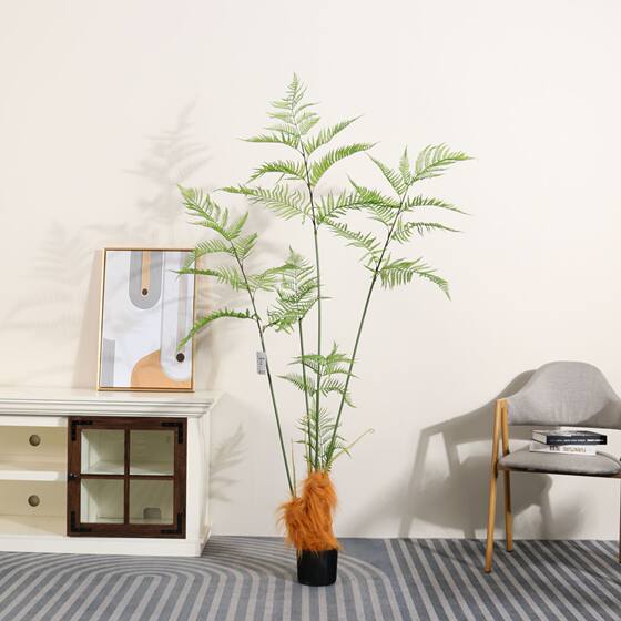 Simulated Green Plant Golden Monkey Fern Indoor Living Room Bedroom Bionic Green Plant Golden Fern Outdoor Courtyard Decorative Potted Plant