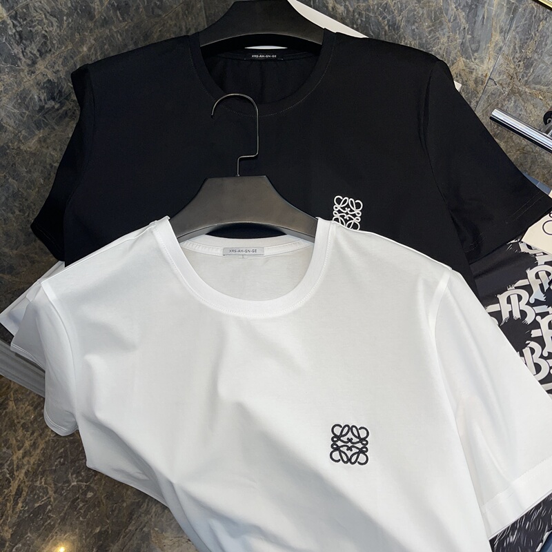 Classic Multi-Thread Embroidery High-End Short-Sleeve Men's T-Shirt with Small Logo, Simple and Light Luxury, Pima Mercerized Cotton Slim-Fit Half-Sleeve T-Shirt Classic Multi-Thread Embroidery High-End Short-Sleeve Men's T-Shirt with Small Logo, Simple and Light Luxury, Pima Mercerized Cotton Slim-Fit Half-Sleeve T-Shirt