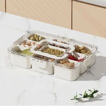 Divided Snack Tray With Lid Multi Compartment Travel Snack