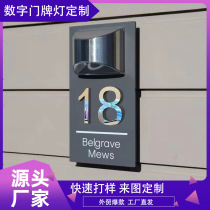 Fashionable and simple personalized acrylic material 3D door number digital door number supports the production of hotel community writing