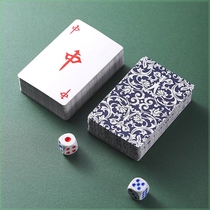 Wenniu Waterproof Solitaire Mahjong Player Mini Paper Mahjong Poker Frosted Thickened Plastic Travel Portable Home
