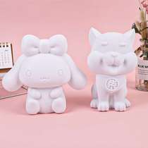 Jade Dog diy vinyl piggy bank white embryo graffiti childrens toy ornaments