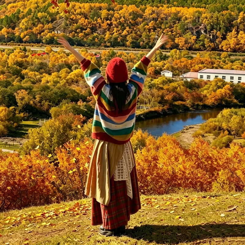 Yunnan Dali, Inner Mongolia, Daxingan Mountains, Sichuan Western Region, Xinjiang Autumn Outfit, Colorful Sweater, Ethnic Style Autumn Set Yunnan Dali, Inner Mongolia, Daxingan Mountains, Sichuan Western Region, Xinjiang Autumn Outfit, Colorful Sweater, Ethnic Style Autumn Set