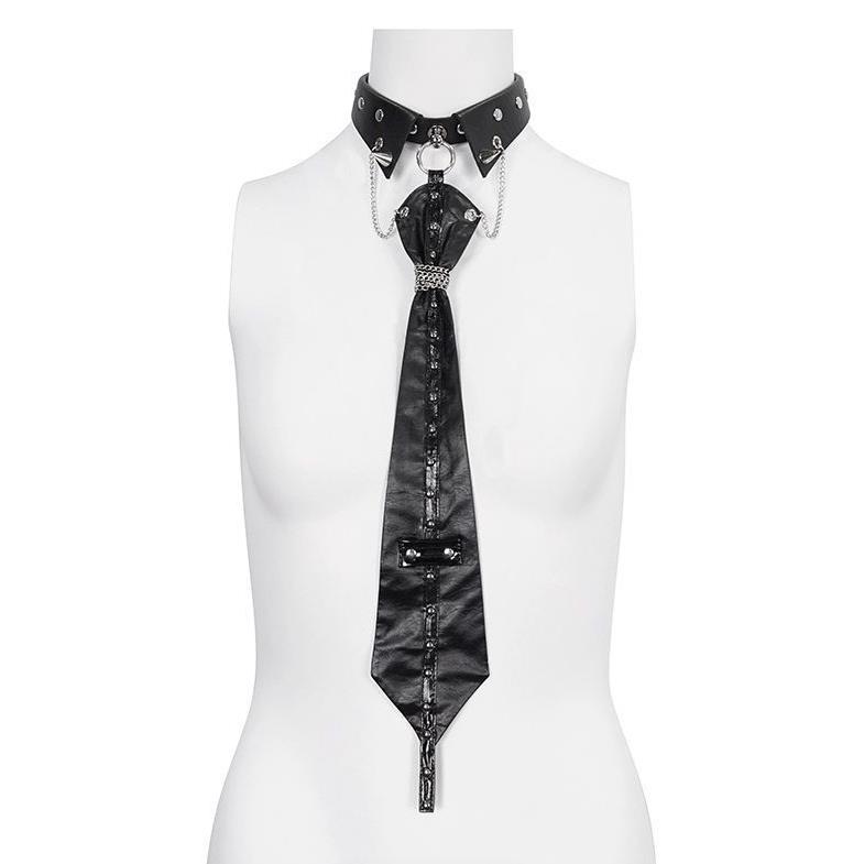 Punk Gothic Dark Versatile Metallic Decorated Choker and Tie