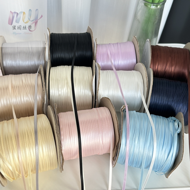4mm Japanese Imported High-Gloss Satin Ribbon Ap Ribbon Bow Lolita Doll Clothes Pet DIY Hair Accessories