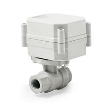 2 points miniature electric valve full diameter straight-through PPO two-piece acid and alkali resistant electric two-way valve DN8 ball valve