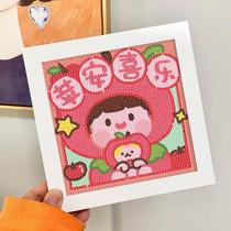 Childrens diamond painting handmade diy peace and joy Christmas diamond stickers cartoon animation material package gift for women