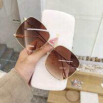 Sunglasses for big faces slimming sunglasses for women trendy men Korean style metal square frame street style glasses sunshade round face sunglasses