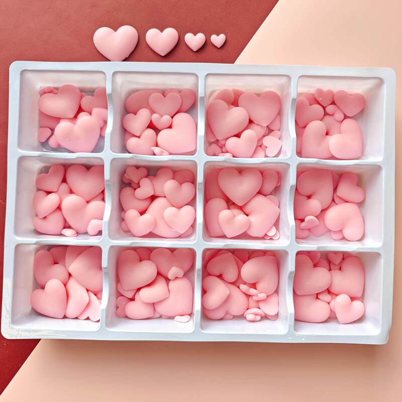 Chinese Valentine's Day Chocolate Heart Cake Decoration Plug-In Couple Wedding Pink Heart-Shaped Birthday Ornament