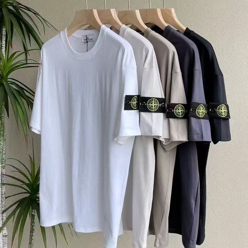 Stone Isdrey Stone Island Short-Sleeve T-Shirt 260g Pure Cotton Cross-Border Unisex Casual Couple Official official store