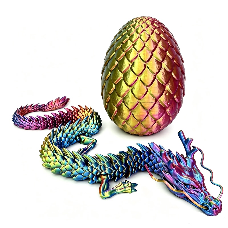 3D Printed Realistic Cool Chinese Dragon Gradient Dinosaur Egg Storage Set Model Toy Children's Dragon Egg Gift 3D Printed Realistic Cool Chinese Dragon Gradient Dinosaur Egg Storage Set Model Toy Children's Dragon Egg Gift