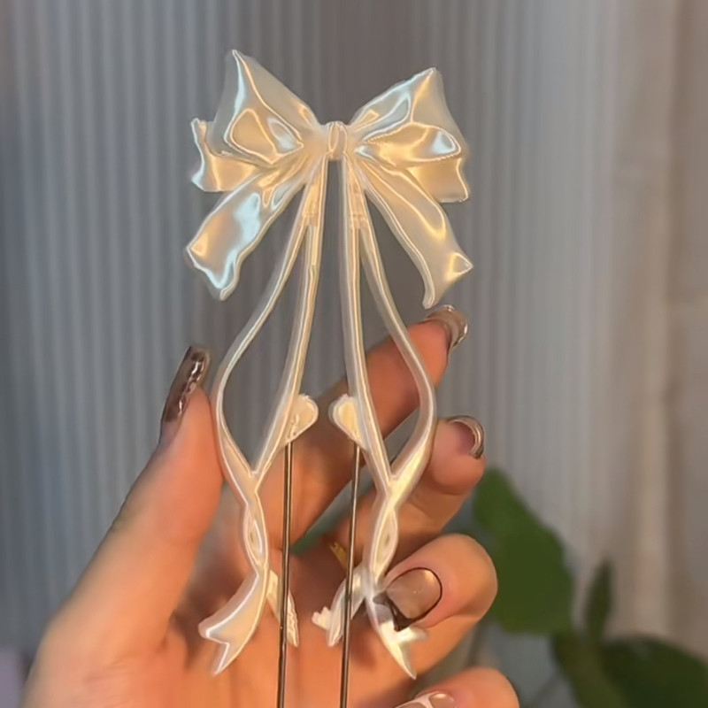 Specialized Pen for Bead Art with Flowing Light and Bow Design, 2.6mm High-Quality DIY Double-Needle Pen Tweezers, Bead Art Tools