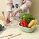 Double-Layer Pet Transparent Vegetable Washing Basket, Household Kitchen Basket, Fruit Tray, Multifunctional Fruit Washing and Draining Basin