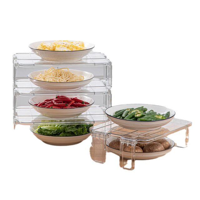 Refrigerator rack internal kitchen supplies home collection layered partition multi-layer countertop bowl rack seasoning bottle storage rack