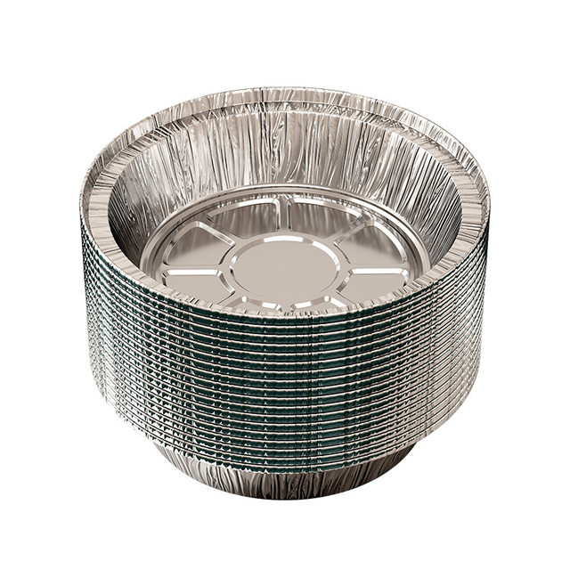 Tin Foil Air Fryer Special Paper, Household Food-Grade Thickened Barbecue Tin Foil Tray, Round Aluminum Foil Paper Bowl