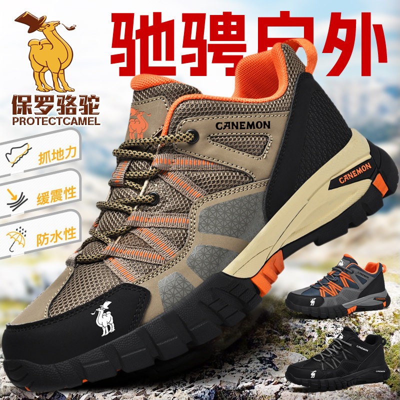 Paul Camel Men's Shoes 2025 Summer New Outdoor Hiking Shoes Men's Non-Slip Wear-Resistant Lightweight Mesh Trekking Shoes