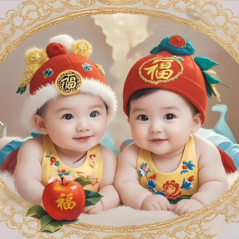 双胞胎宝宝墙贴画报，打造梦幻婴儿房✨