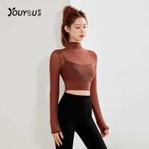 New yoga clothing suit for women long-sleeved running mesh breathable fashionable professional fitness clothing yoga sports tops