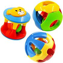 {Baby toys 0-1 years old baby hand grabbing ball jingle ball colorful sensory ball bell ball hole hole ball rattle bell