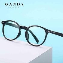 Anti-blue light glasses TR90 round frame retro flat mirror 2301 unisex optical myopia glasses frame