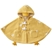 Baby cloak cloak 2024 autumn and winter new style going out hooded coat for baby girls winter windproof children under 1 month old