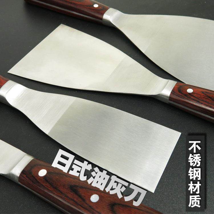 福冈超薄批灰刀不锈钢油灰刀小号抹子刮刀刮腻子铲刀油漆工具劈刀