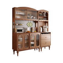 Muzue solid wood sideboard French retro wall-mounted integrated storage cabinet home storage living room storage cabinet wine cabinet