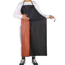 Waterproof oil-proof acid and alkali-resistant apron for men and women working in the kitchen extra long and thick leather apron waist