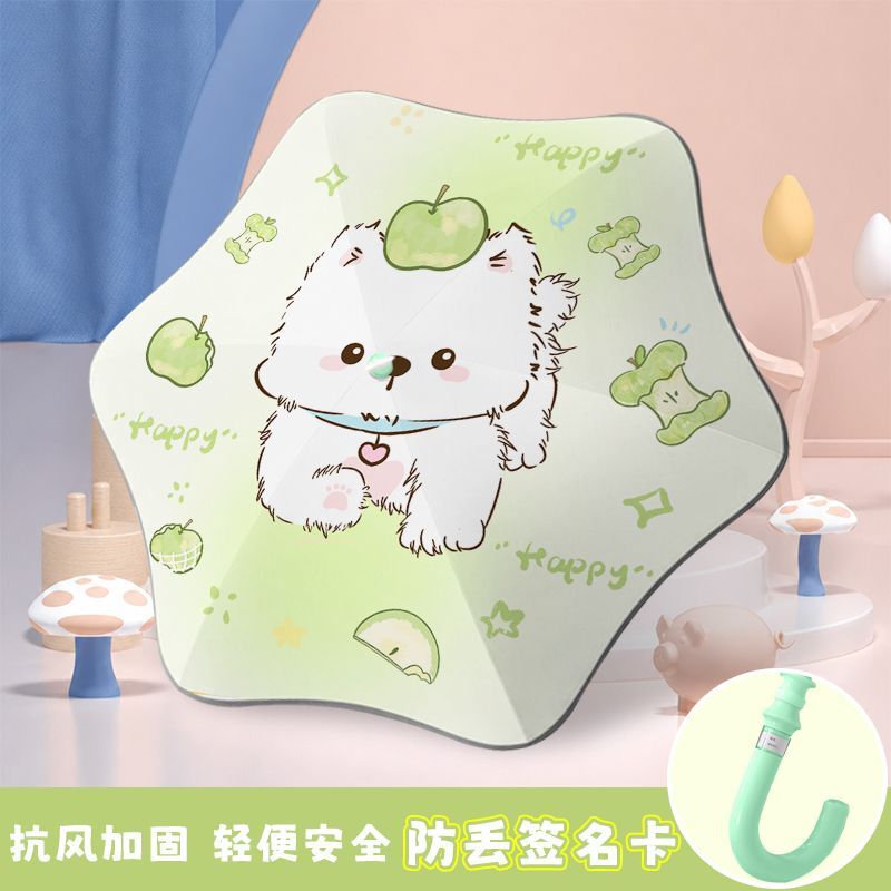 Children's Long-Handled Umbrella, Windproof and Sun Protection, Special for School, Student Roller Umbrella with Rounded Corners, Girls and Boys Roller Umbrella