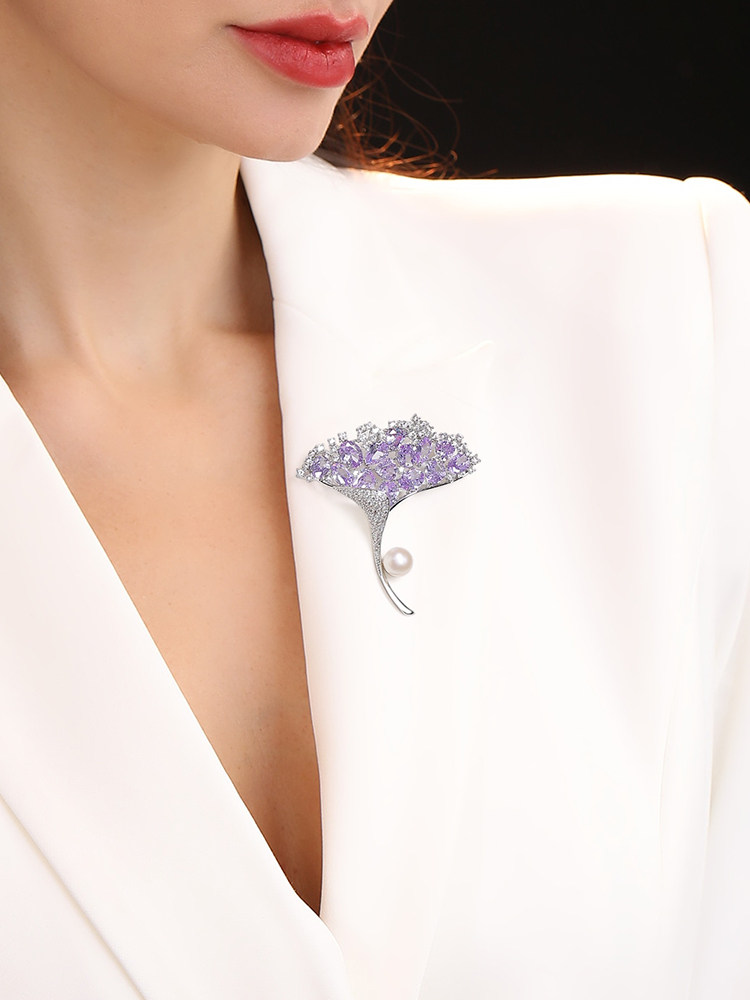 Abenheart Danish Ginkgo Poem Brooch High-End Exquisite Fashion 2026 New Brooch Accessory Gift