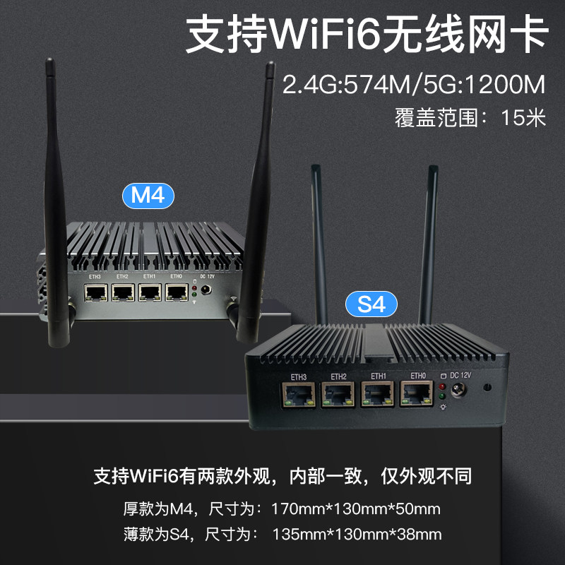 Feisuxun 4-Port J4125 Soft Router Wifi6 Small Host 2.5g Mini J1900 Industrial Computer N4000Es Enterprise Soft Router X86