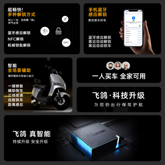 飞鸽电动摩托车2025新款踏板高速超长续航载重外卖车72v38a电动车