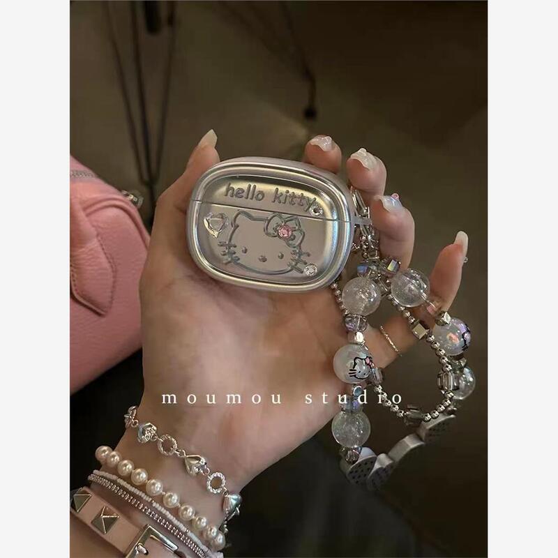 Japanese and Korean Exquisite and Practical Bluetooth Earphone Protective Case for Apple AirPods 2, Cute Cat Design for Girls, with Chain for Pro and 3Rd Generation