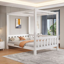 All solid wood double bed modern simple B&B four-poster bed new Chinese style frame bed
