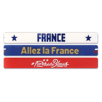 Produit officiel de léquipe nationale de France) Bracelet de sport en silicone classique bleu blanc rouge cadeau pour fan de football