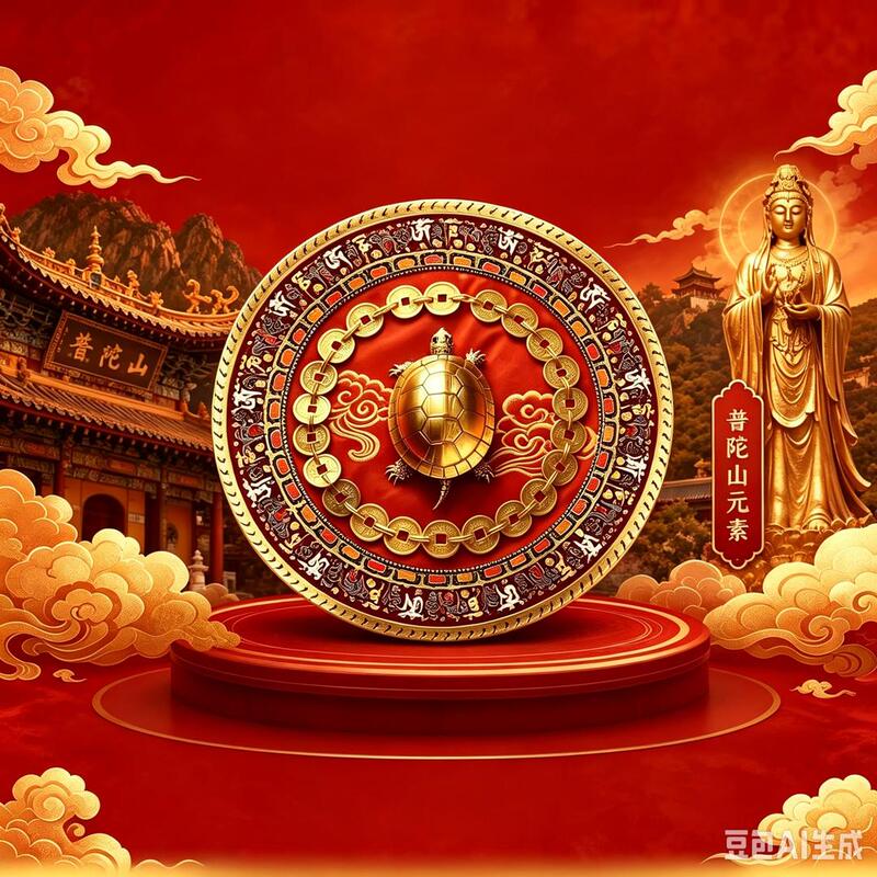 Shoe Cabinet Decoration Sticker with Money Turtle Design for the Side of the Entrance Door, Diameter 6cm