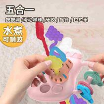 Baby pumping music baby hand-held bottle pulling music rattle educational early education toy can gnaw and bite grasp training