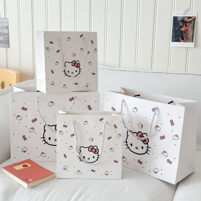 Trendy Bags, High-Quality Gift Bags, Meow Meow Kt Hello Tote Bags, Gift Packaging, Storage Paper Bags, Cute Bags