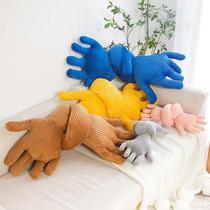 Creative Nordic style colorful palm plush toy pillow sofa long pillow lazy sleeping leg pillow