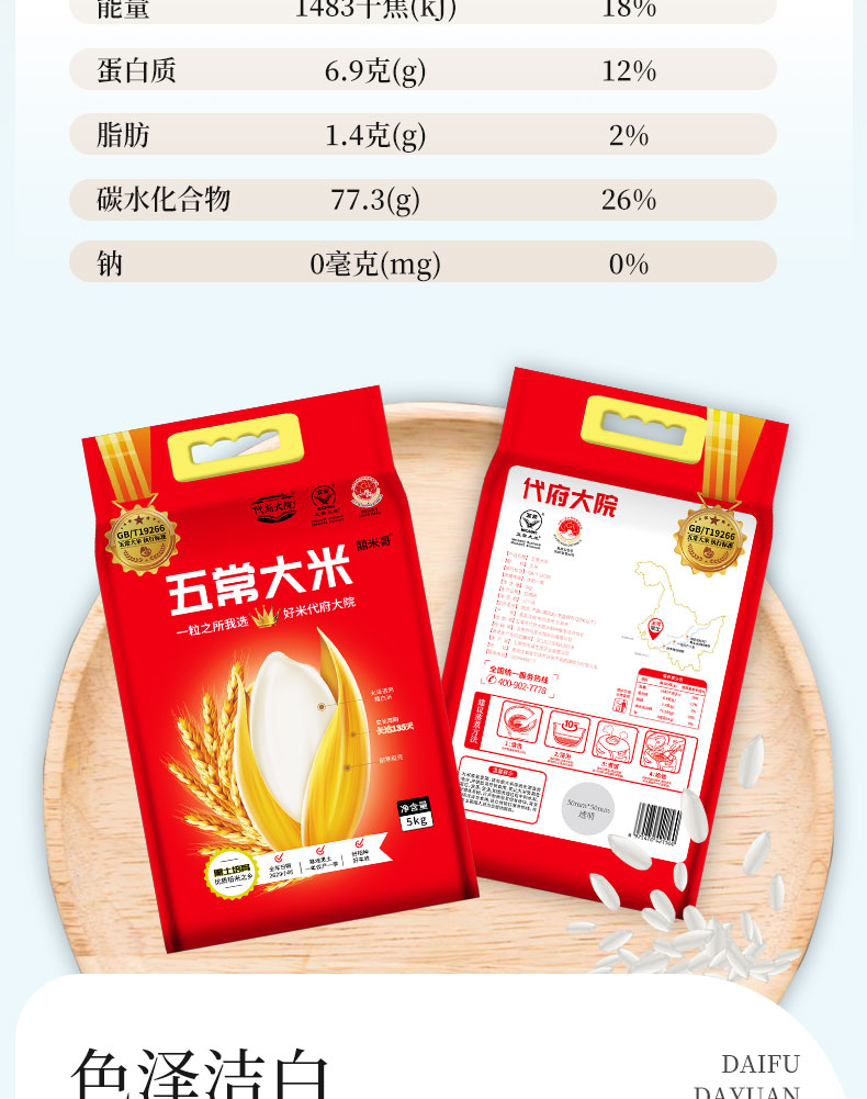 安享好物 安享A级粳米-代府大院五常大米 国标 