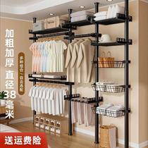 Floor-to-ceiling clothes hanger bedroom assembly simple wardrobe home punch-free drying rack floor-standing open coat rack