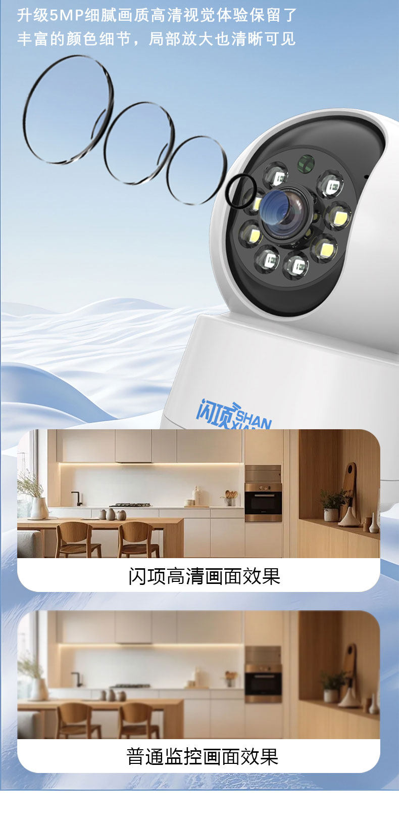 IP-камера 闪项摄像头监控家用手机远程室内360度无死角智能监控器高清夜视