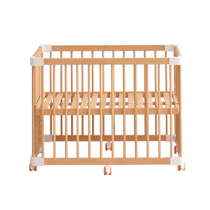 Solid wood crib baby bedside bed multi-functional splicing bed removable lifting newborn infant infant fence bed small