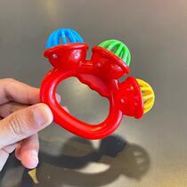 Baby small sand hammer red ball hand rattle newborn baby hand grasp listening and chasing visual training red toy small rattle